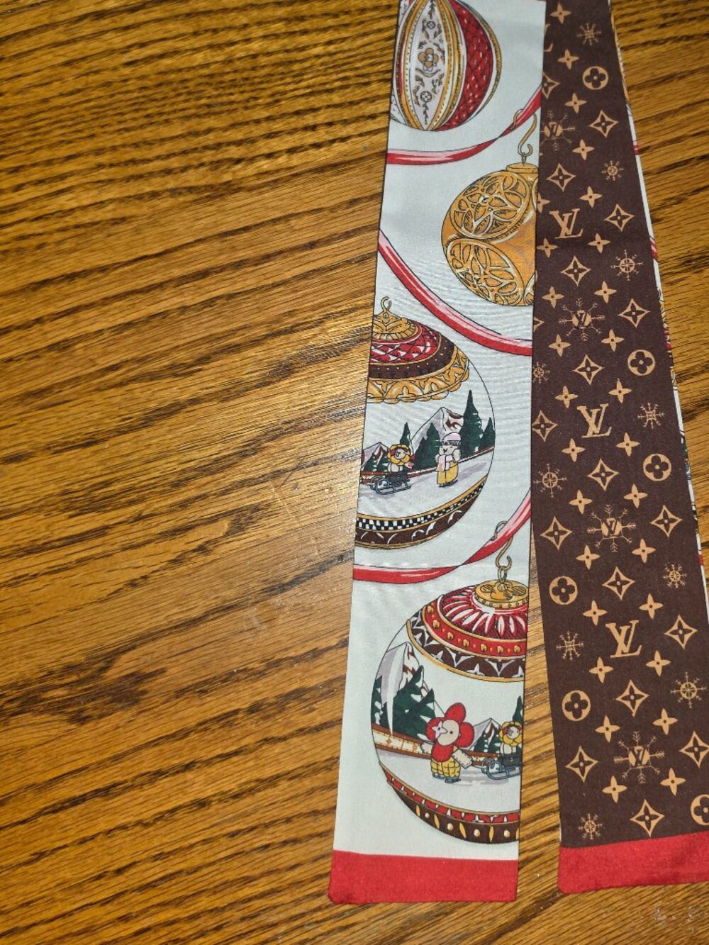 LV Purse Scarf Ponytail Twilly Christmas Ornaments Holiday